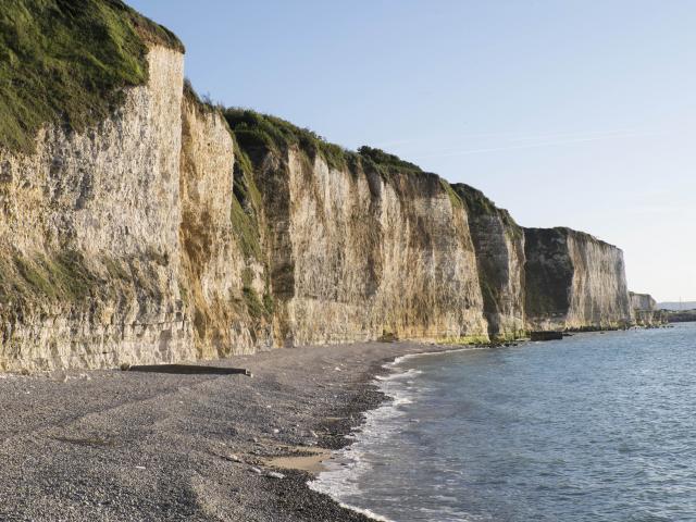 plage du Puys à Neuville-lés-Dieppe (76) sur la côte d'albâtre dans le pays de Caux